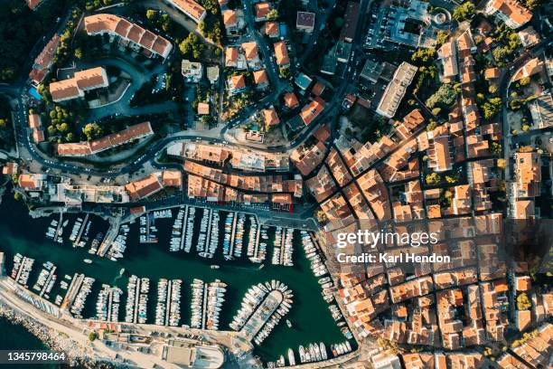 a sunset aerial view of cassis, france - stock photo - costa azzurra foto e immagini stock