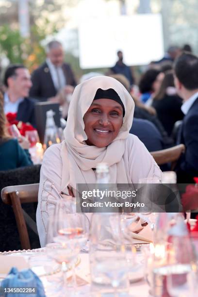 Fartuun Adan, 2020 Aurora Prize Laureate and Somali social activist at the 2021 Aurora Humanitarian Prize Ceremony on San Lazzaro Island in Venice,...