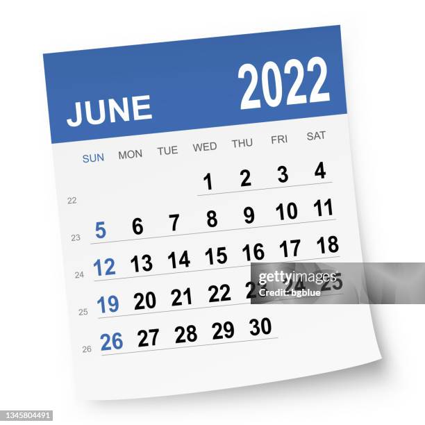 juni 2022 kalender - june stock-grafiken, -clipart, -cartoons und -symbole