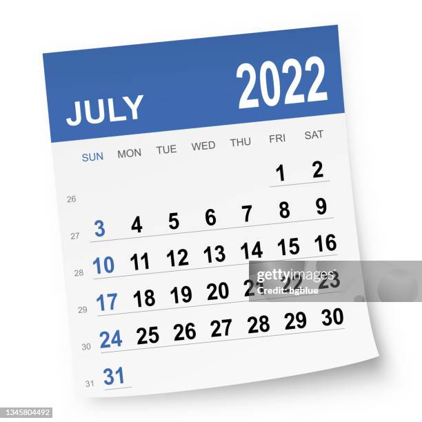 bildbanksillustrationer, clip art samt tecknat material och ikoner med july 2022 calendar - juli