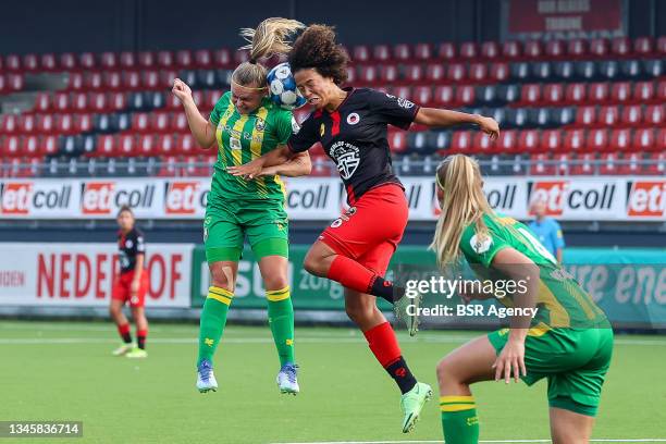 Amber Verspaget of ADO Den Haag and Naomi Pique of Excelsior during the Womans Pure Energie Eredivisie match between SBV Excelsior and ADO Den Haag...