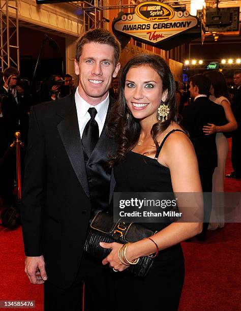 Driver Carl Edwards and his wife Dr. Kate Edwards attend the NASCAR Sprint Cup Series Champion's Week Awards Ceremony at Wynn Las Vegas on December...