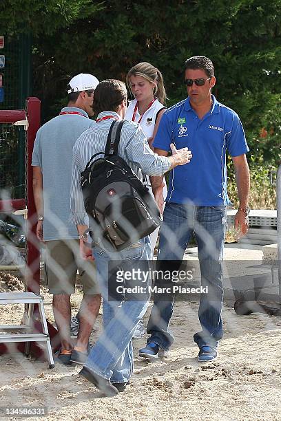Athina Onassis and her husband Alvaro de Miranda are spotted during the '30th International Cannes Jumping' Global Champion Tour 2011 on June 10,...
