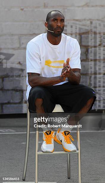 Kobe Bryant of the Los Angeles Lakers attends the 'House of Hoops' contest by Foot Locker on October 6, 2010 in Barcelona, Spain.