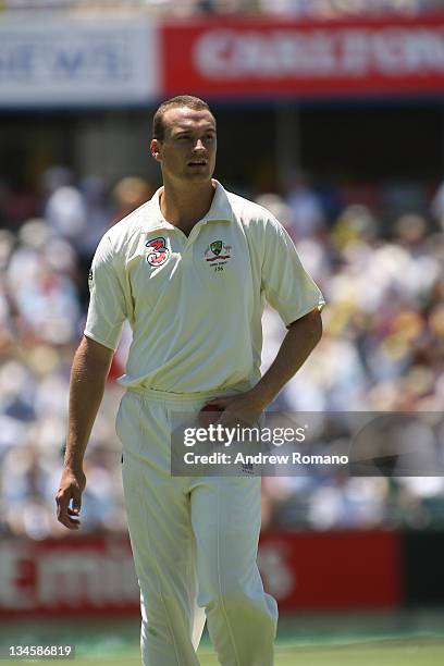 Stuart Clark in action during the 3 Ashes Third Test, Second Day at the WACA Ground in Perth, Australia on December 15, 2006.