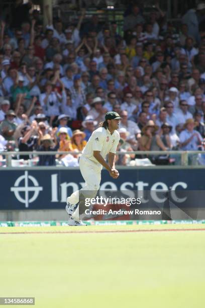 Andrew Symonds after catching Kevin Pietersen out during the 3 Ashes Third Test, Second Day at the WACA Ground in Perth, Australia on December 15,...