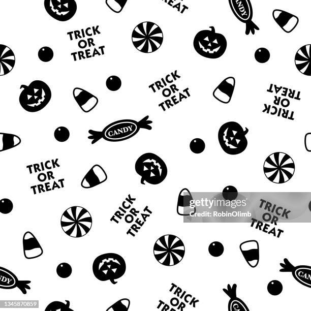 ブラック ハロウィン キャンディ シームレス パターン - candy samples点のイラスト素材／クリップアート素材／マンガ素材／アイコン素材