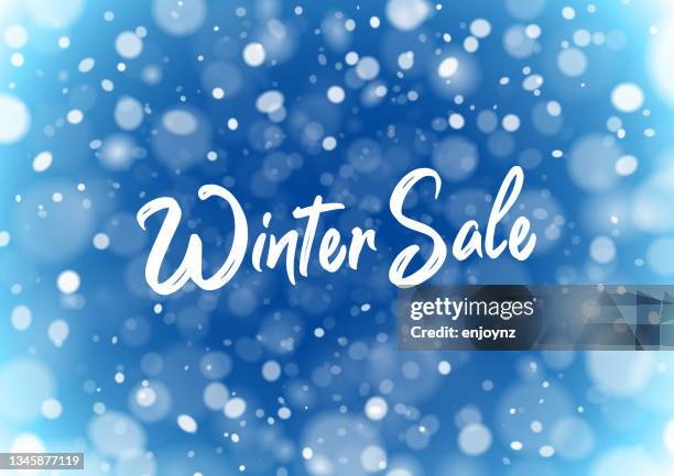 blue christmas winter sale promotion vector illustration - winter sale stock illustrations