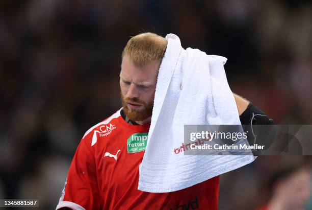 Manuel Spaeth of Handball Sport Verein Hamburg reacts during the LIQUI MOLY HBL match between Handball Sport Verein Hamburg and SG...