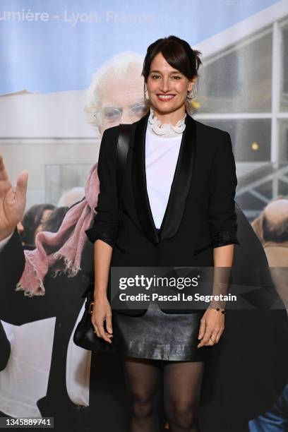 Marie Gillain attends a tribute to Bertrand Tavernier during the 13th Film Festival Lumiere on October 10, 2021 in Lyon, France.