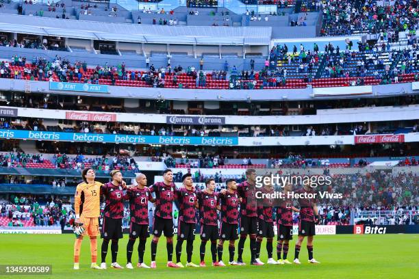 Team of Mexico during the match between Mexico and Honduras as part of the Concacaf 2022 FIFA World Cup Qualifier at Azteca Stadium on October 10,...