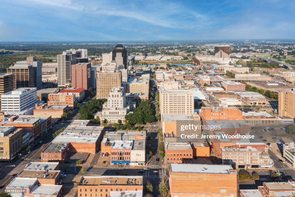 Aerial View of Shreveport Looking across the Red River into Bossier City