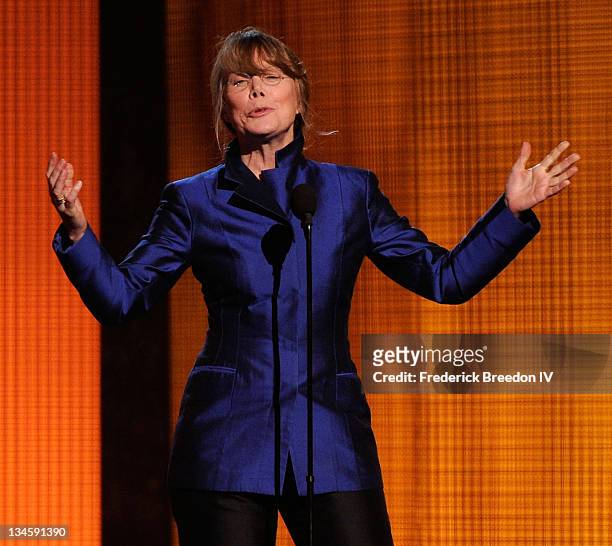 Sissy Spacek introduces a performer at the 44th Annual CMA Awards at the Bridgestone Arena on November 10, 2010 in Nashville, Tennessee.