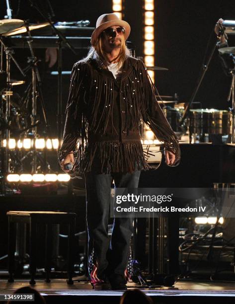 Kid Rock performs at the 44th Annual CMA Awards at the Bridgestone Arena on November 10, 2010 in Nashville, Tennessee.