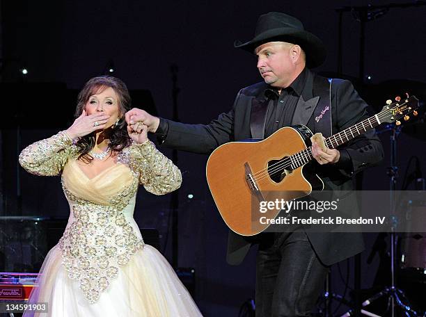 Garth Brooks and Loretta Lynn perform at the GRAMMY Salute to Country Music Honoring Loretta Lynn presented by Mastercard and hosted by The Recording...