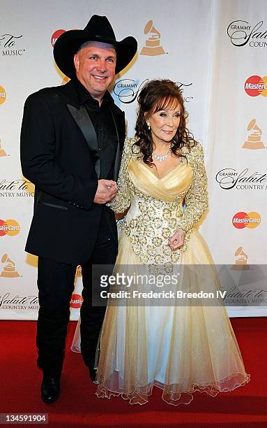 Garth Brooks and Loretta Lynn attend the GRAMMY Salute to Country Music Honoring Loretta Lynn presented by Mastercard and hosted by The Recording...