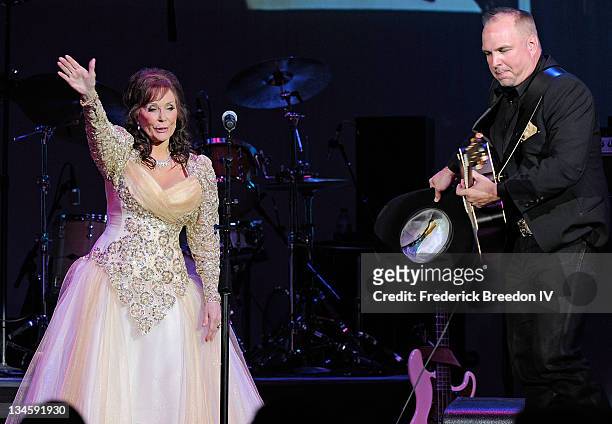 Garth Brooks and Loretta Lynn perform at the GRAMMY Salute to Country Music Honoring Loretta Lynn presented by Mastercard and hosted by The Recording...