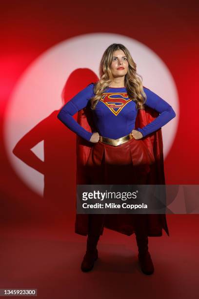 Cosplayers dressed as Super Woman during New York Comic Con 2021 at Jacob Javits Center on October 10, 2021 in New York City.