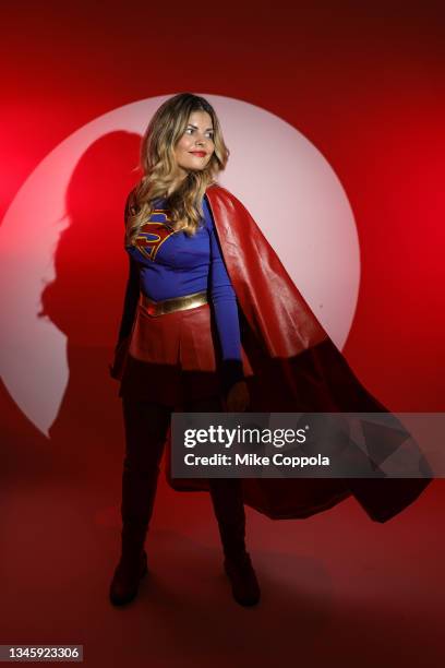 Cosplayers dressed as Super Woman during New York Comic Con 2021 at Jacob Javits Center on October 10, 2021 in New York City.