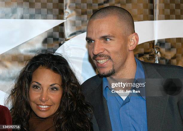 Joumana Kidd and Jason Kidd during Launch Party for XCD Men's Skin Care Line Hosted by Jason Kidd - Arrivals at 40/40 Club in New York City, New...