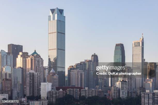chongqing cbd sunrise - chongqing stock pictures, royalty-free photos & images