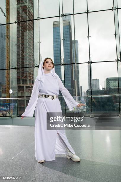 Cosplayer dressed as Princess Leia during Day 4 of New York Comic Con 2021 at Jacob Javits Center on October 10, 2021 in New York City.