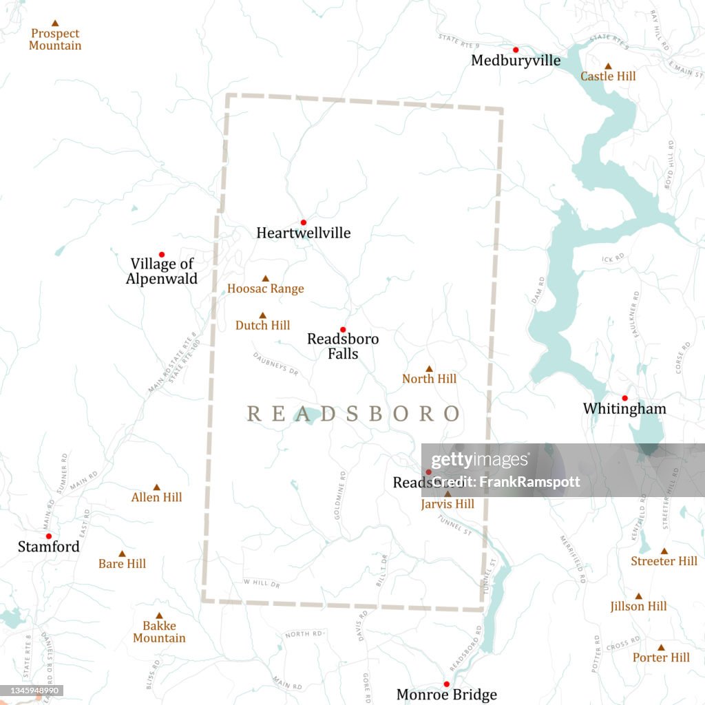 VT Bennington Readsboro Vector Road Map