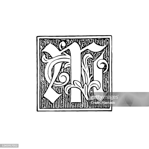 ornate letter m - letter m stock illustrations