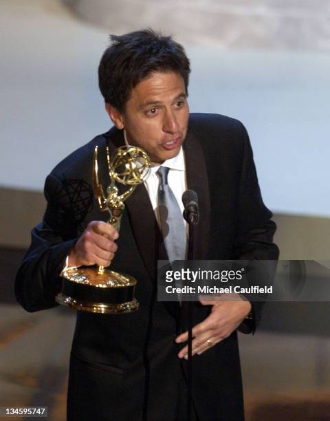Ray Romano accepts his Emmy for Best Actor in a Comedy Series, "Everybody Loves Raymond", at the 54th Annual Emmy Awards