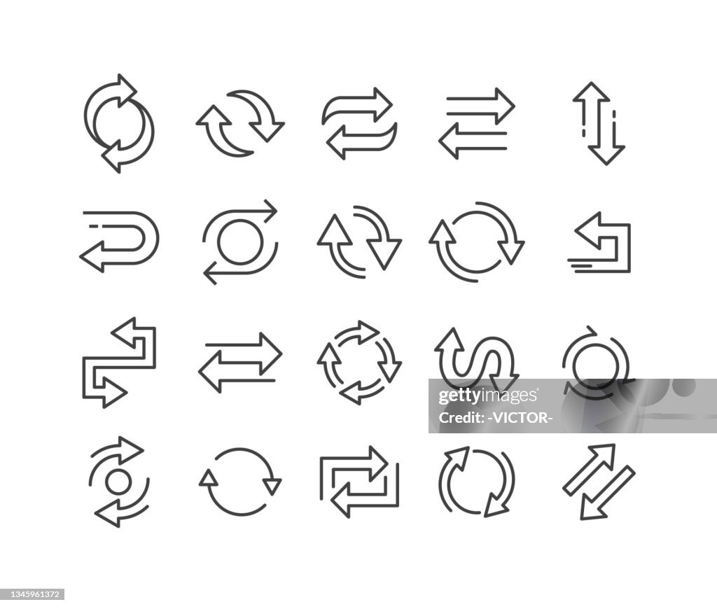 Reverse and Exchange Icons - Classic Line Series