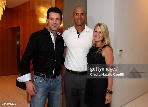 Kirby Schlegel, Dallas Cowboy Miles Austin and Stephanie Hodges Kennedy attend the Vogue and Net-A-Porter Spring-Summer 2010 collection preview event...