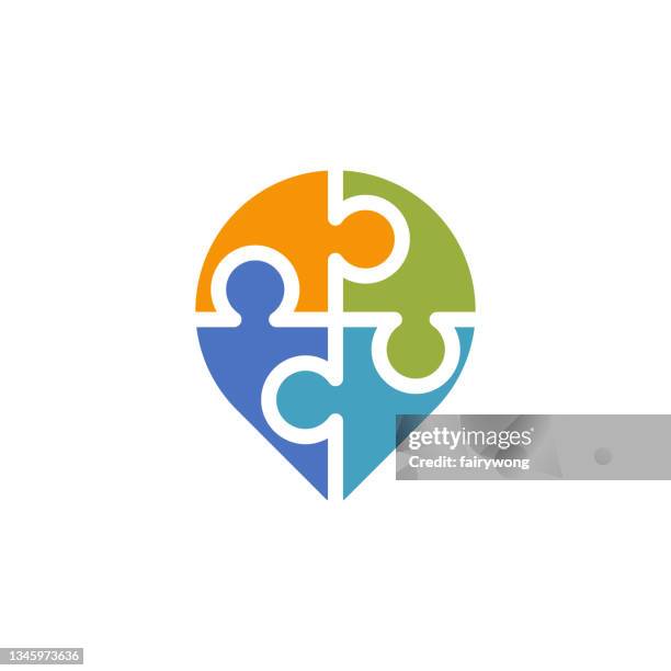 puzzle speech bubble icon - interlocking parts stock illustrations