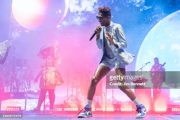 Singer and musician Jon Batiste performs live on stage during Austin City Limits Festival at Zilker Park on October 10, 2021 in Austin, Texas.