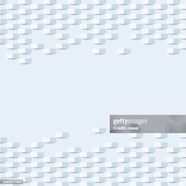 middle copy space and top + bottom band of 3d pattern casting shadow - paper cranes stock illustrations