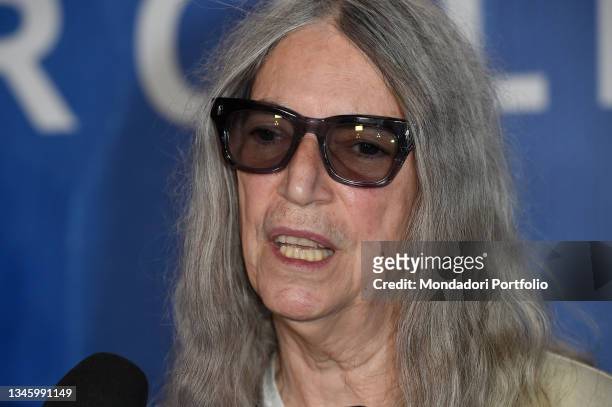 American singer-songwriter and poet Patti Smith during the interviews before her concert at the La Nuvola Congress Center. Rome , October 10th, 2021