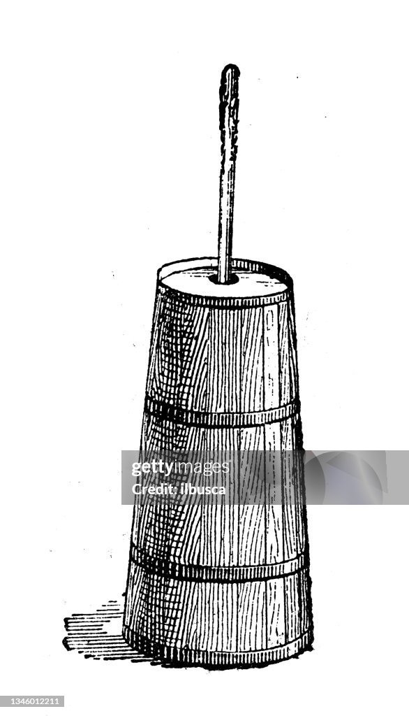 Antique illustration: Butter churn