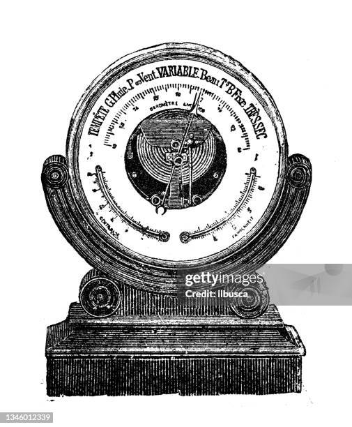 antike illustration: barometer - barometer stock-grafiken, -clipart, -cartoons und -symbole