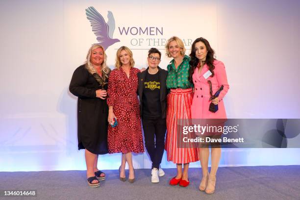 Laura McSorley, Julie Etchingham, Sue Perkins and Lady Louise Vaughan and Heba Bevan attend the Women of the Year Lunch & Awards that recognises and...