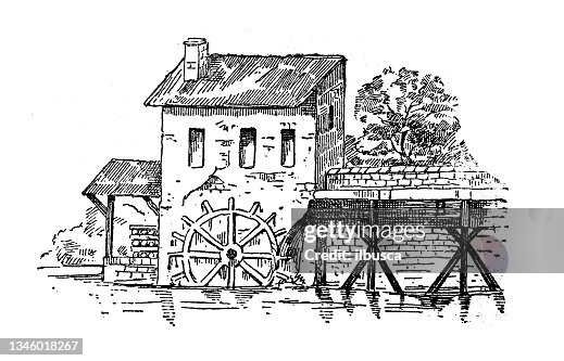 Antique illustration: Mill Antique illustration: Mill