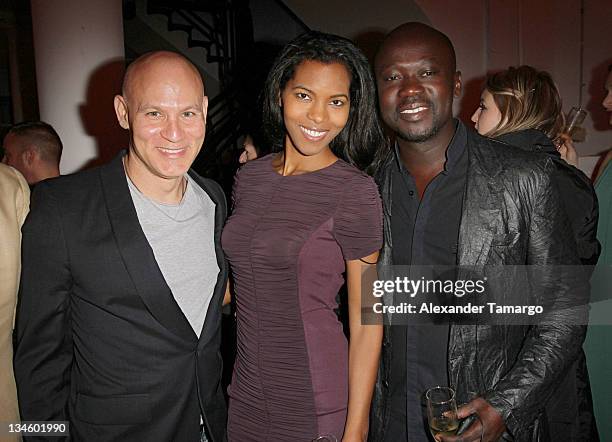 Craig Robins, Ashley Shaw-Scott and David Adjaye attend Design Miami 2011 designer of the year dinner at Moore Building on December 2, 2011 in Miami,...