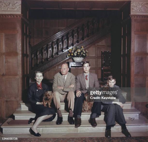 Prince Henry, Duke of Gloucester and Princess Alice, Duchess of Gloucester with their sons Prince William and Richard of Gloucester at Barnwell...