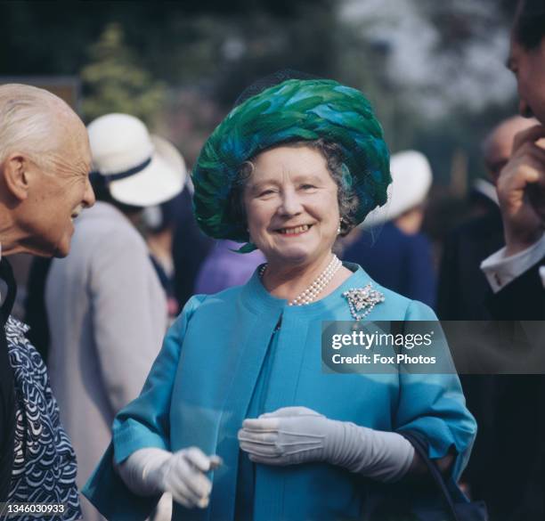 The Queen Mother during a visit to the Chelsea Flower Show in London, May 1971.