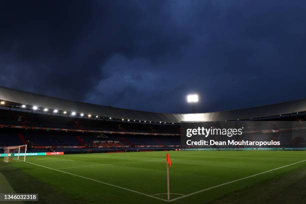 General view inside the stadium prior to the 2022 FIFA World Cup Qualifier match between Netherlands and Gibraltar at De Kuip on October 11, 2021 in...