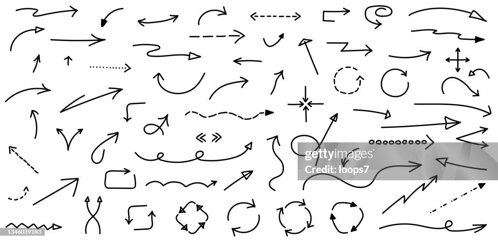 Handgezeichnetes Pfeilset