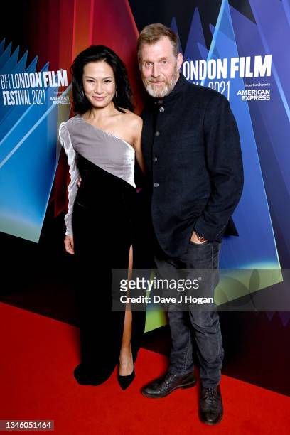 Lourdes Faberes and Jason Flemyng attend the "Boiling Point" UK Premiere during the 65th BFI London Film Festival at Prince Charles Cinema on October...