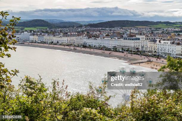 llandudno pier ferris wheel and waterfront - llandudno stock pictures, royalty-free photos & images