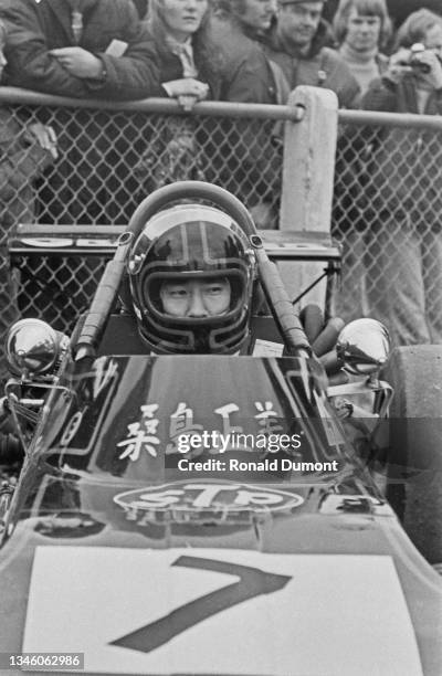 Japanese racing driver Masami Kuwashima, UK, 30th September 1973.