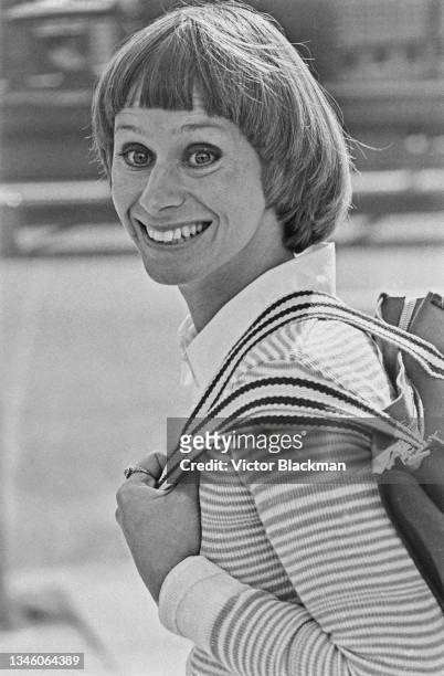 English actress Rita Tushingham outside the headquarters of Thames Television in London, UK, 5th October 1973. She is appearing in 'Red Riding Hood',...