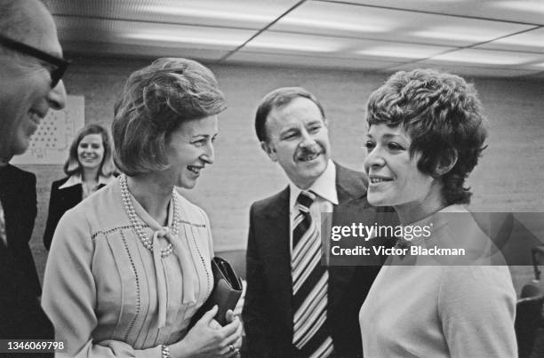 Princess Alexandra with actors Alec McCowen and Janet Suzman , winners of the Best Actor and Best Actress awards at the Evening Standard Theatre...