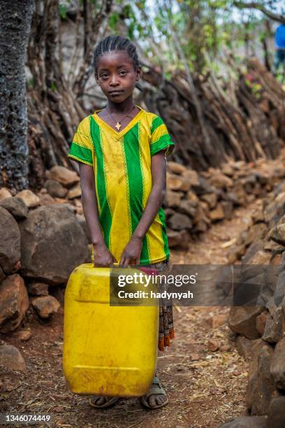 african girl carrying water from the well, ethiopia, africa - native african girls stock pictures, royalty-free photos & images